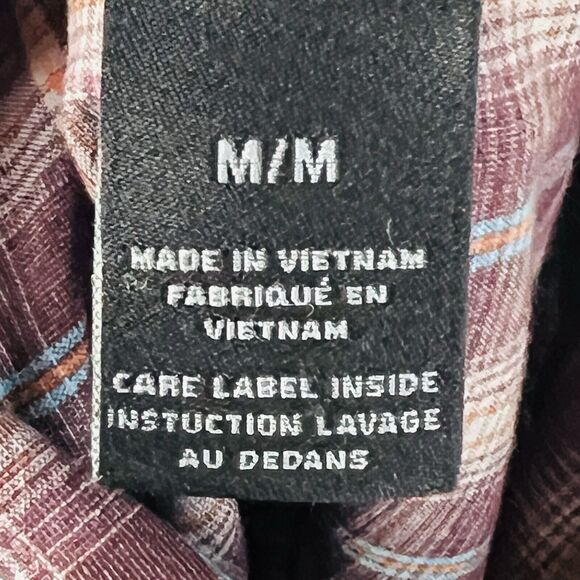 Marmot Flannel Shirt Mens Medium Brown Button Down Outdoor Long Sleeve Core - Picture 13 of 16